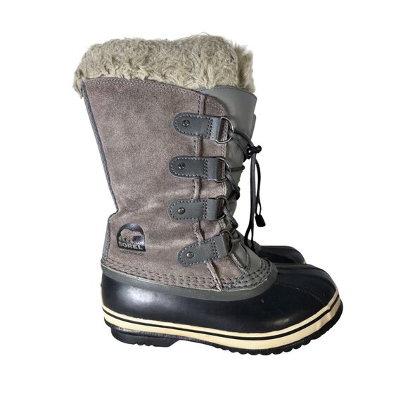 Sorel Womens Joan Of Arctic Handcrafted Waterproof Gray Suede Boots